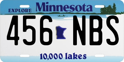 MN license plate 456NBS