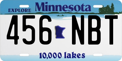 MN license plate 456NBT