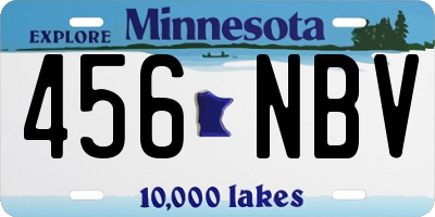MN license plate 456NBV