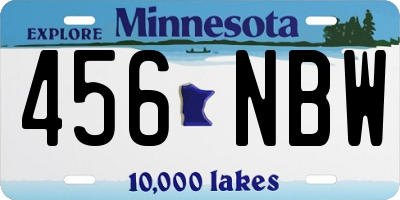 MN license plate 456NBW