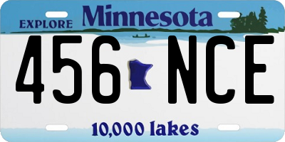 MN license plate 456NCE