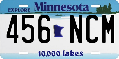 MN license plate 456NCM