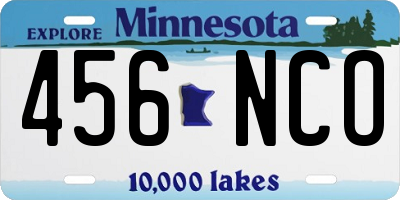 MN license plate 456NCO