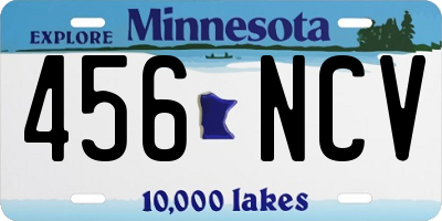 MN license plate 456NCV