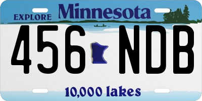 MN license plate 456NDB