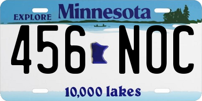 MN license plate 456NOC