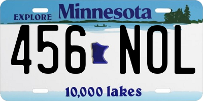 MN license plate 456NOL