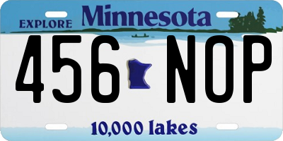 MN license plate 456NOP