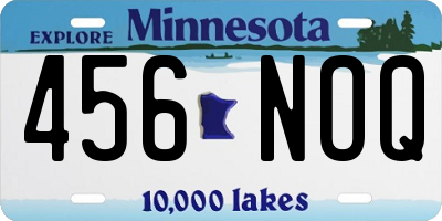 MN license plate 456NOQ