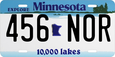 MN license plate 456NOR