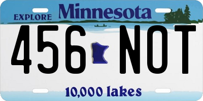 MN license plate 456NOT