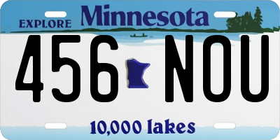 MN license plate 456NOU