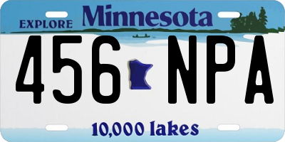MN license plate 456NPA