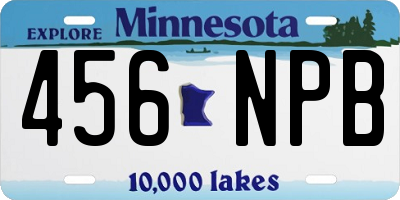 MN license plate 456NPB