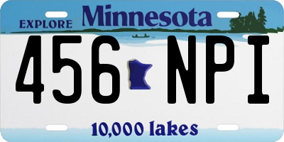 MN license plate 456NPI