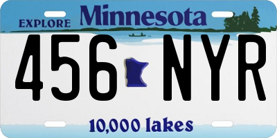MN license plate 456NYR