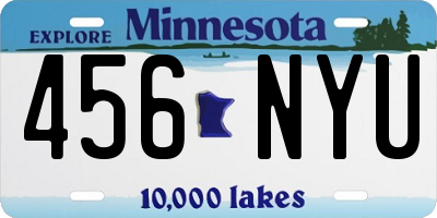 MN license plate 456NYU