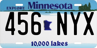 MN license plate 456NYX