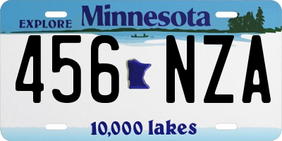 MN license plate 456NZA