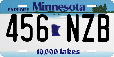 MN license plate 456NZB