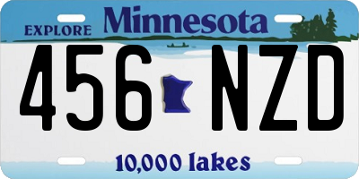 MN license plate 456NZD