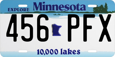 MN license plate 456PFX