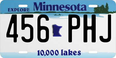 MN license plate 456PHJ