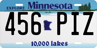 MN license plate 456PIZ