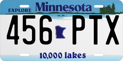 MN license plate 456PTX