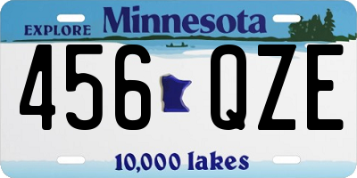 MN license plate 456QZE