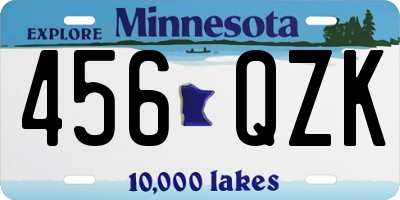 MN license plate 456QZK