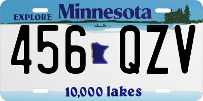 MN license plate 456QZV