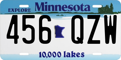 MN license plate 456QZW