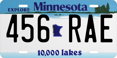 MN license plate 456RAE