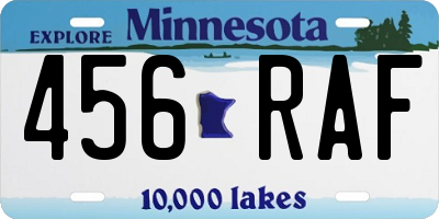 MN license plate 456RAF