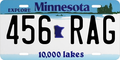 MN license plate 456RAG