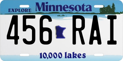 MN license plate 456RAI