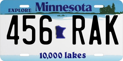 MN license plate 456RAK
