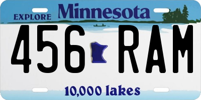 MN license plate 456RAM