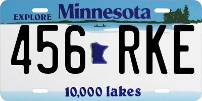 MN license plate 456RKE