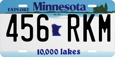 MN license plate 456RKM