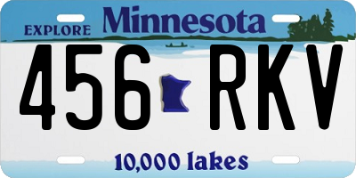 MN license plate 456RKV