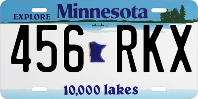 MN license plate 456RKX