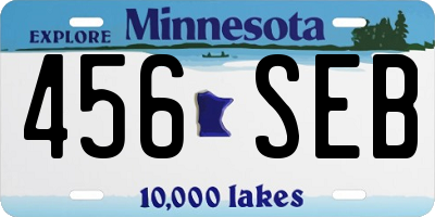 MN license plate 456SEB