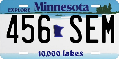 MN license plate 456SEM