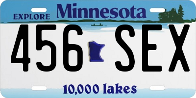 MN license plate 456SEX