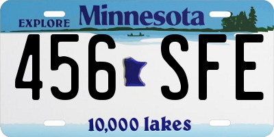 MN license plate 456SFE