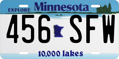 MN license plate 456SFW