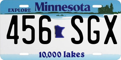 MN license plate 456SGX