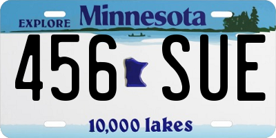 MN license plate 456SUE